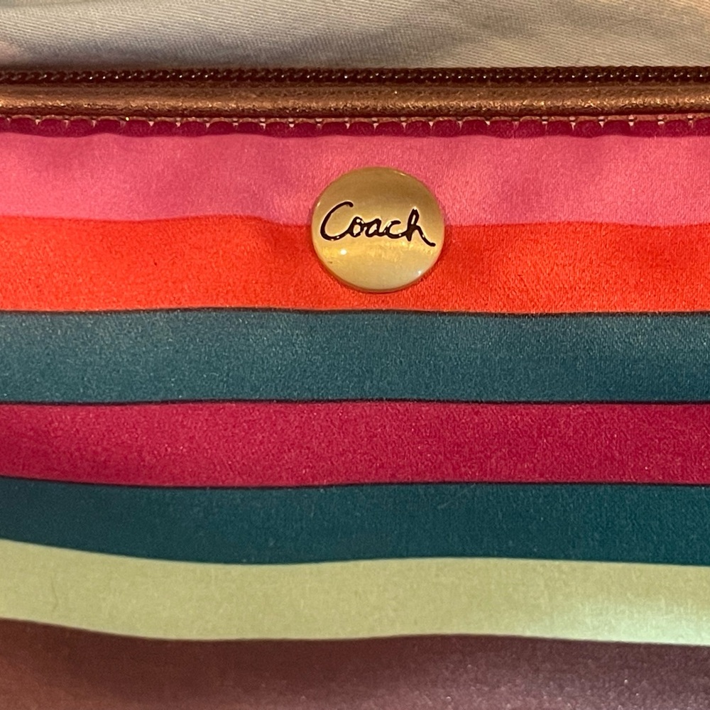 Coach Colorful Striped Pencil Case with pencils - Picture 2 of 12